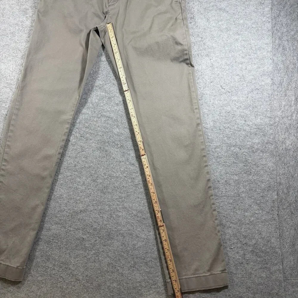 J. Crew Chino Pants Mens 31x32 Khaki Slim Fit Flat Front Cuffed Preppy Casual